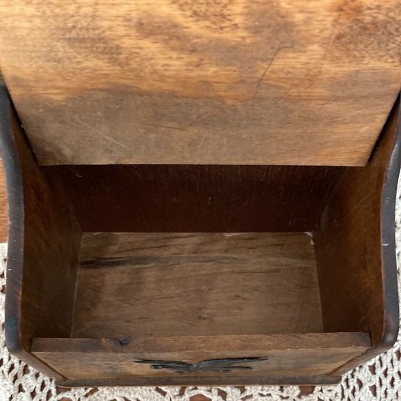 Vintage  American Eagle Wooden Recipe Box - Picture 8 of 11